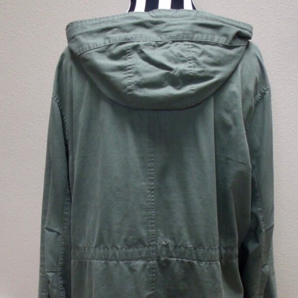 Active USA Utility Hooded Full Zip Jacket Women's 2X Olive Green Style #J7044 - Picture 3 of 5